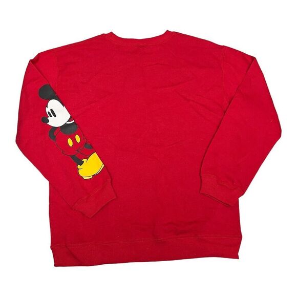 Disney Sweatshirt‎ WMNS XL Red Mickey Mouse Gold Vacation Parks Ears Family Cozy - Picture 8 of 9